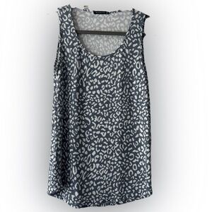 Gray Leopard Print Tank Top